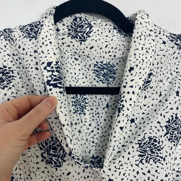 VINTAGE abstract print pleated details dress - Picture 6 of 8